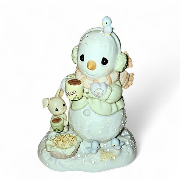 Precious Moments Warmest Wishes Snowman Holiday Collectible porcelain Figurine 2 - Picture 1 of 8